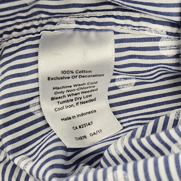 TALBOTS Striped Polka-dot Button-Down Shirt - Picture 11 of 13